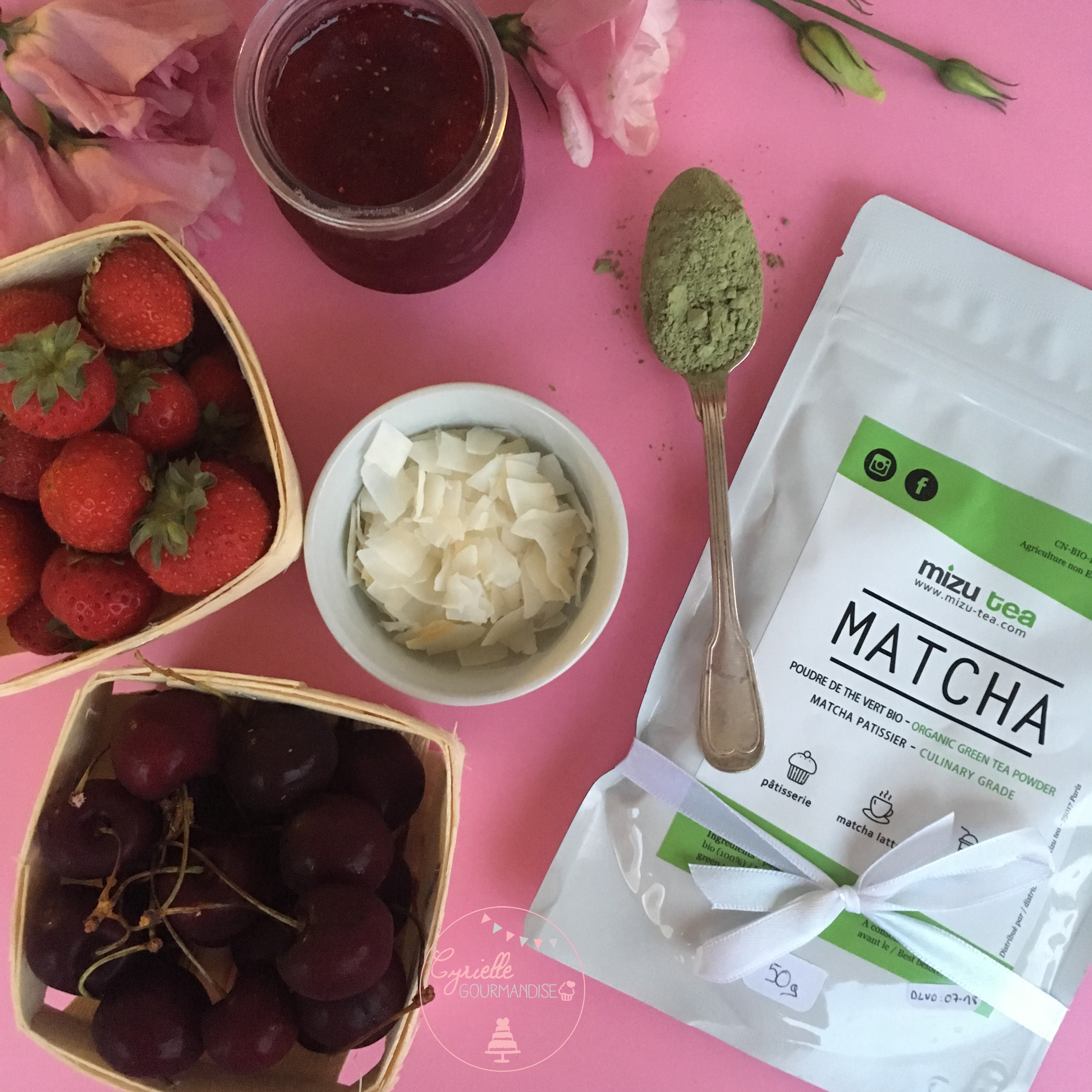 Cheesecake Matcha Fruits rouges Ingrédients