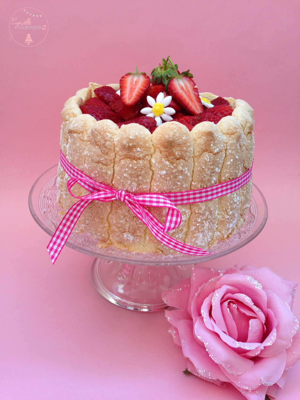 Charlotte aux fraises, biscuit cuiller maison
