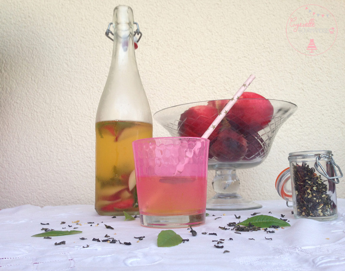 Thé vert glacé pêche-verveine, pur rafraîchissement