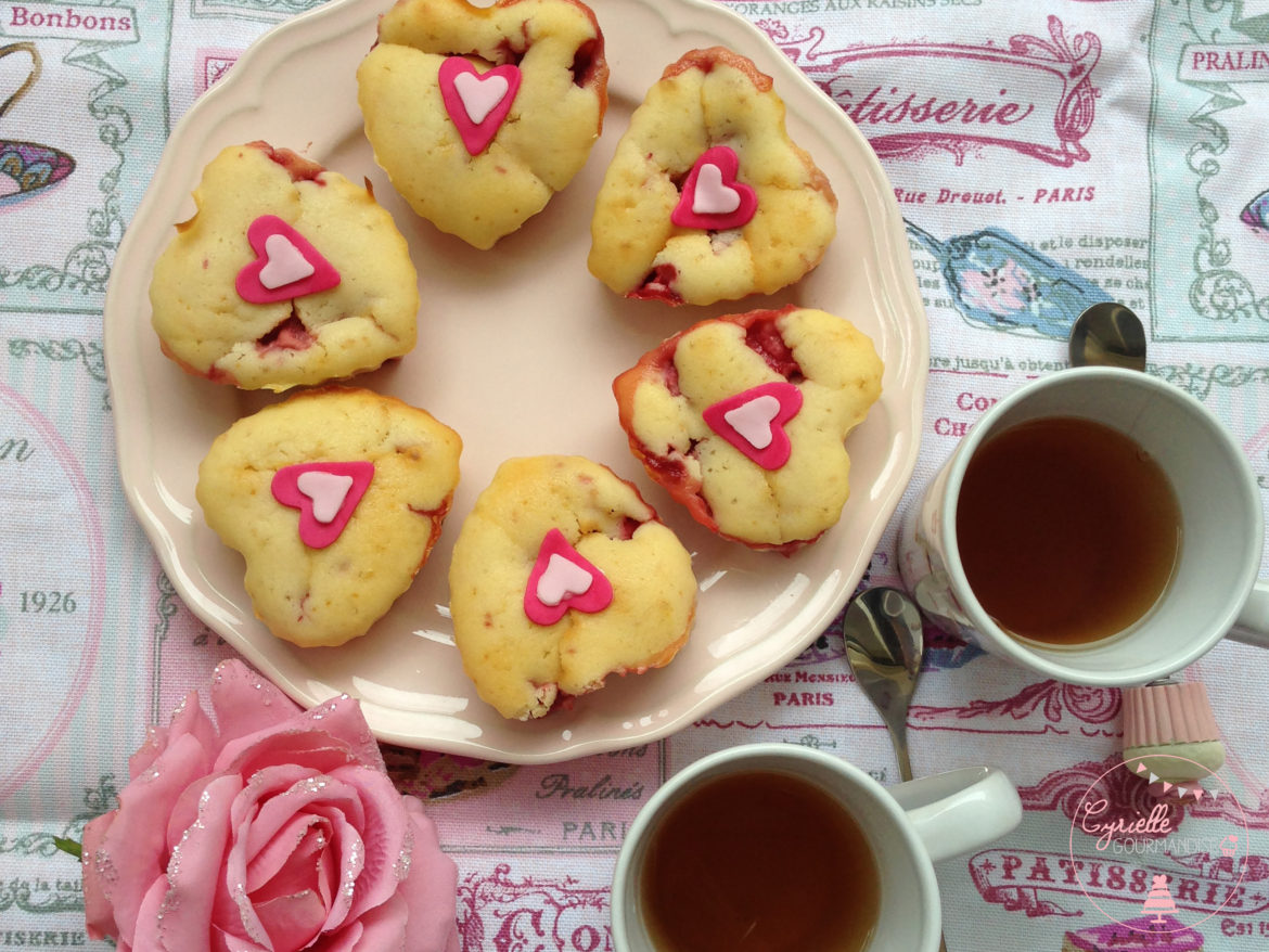 Muffins Cœur aux Fraises parfumés au citron