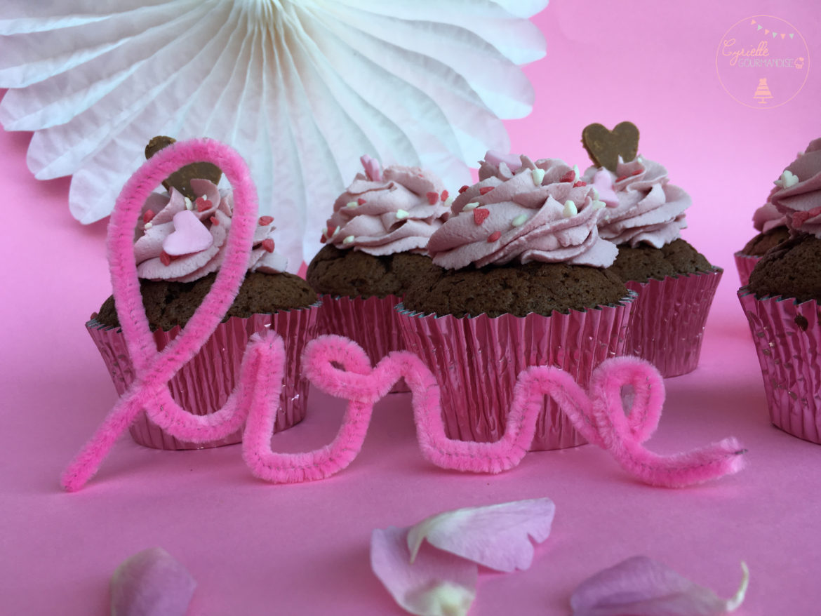 Love Cupcakes Chocolat, crémeux Mascarpone Framboise ♥