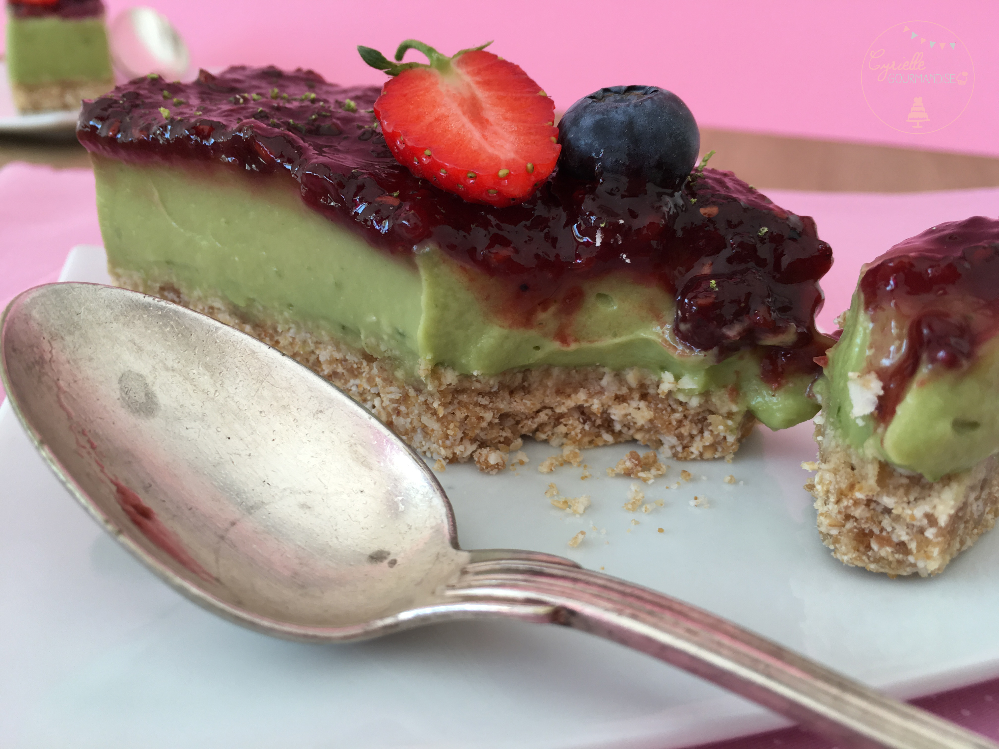 Comme un cheesecake avocat citron vert framboise 6