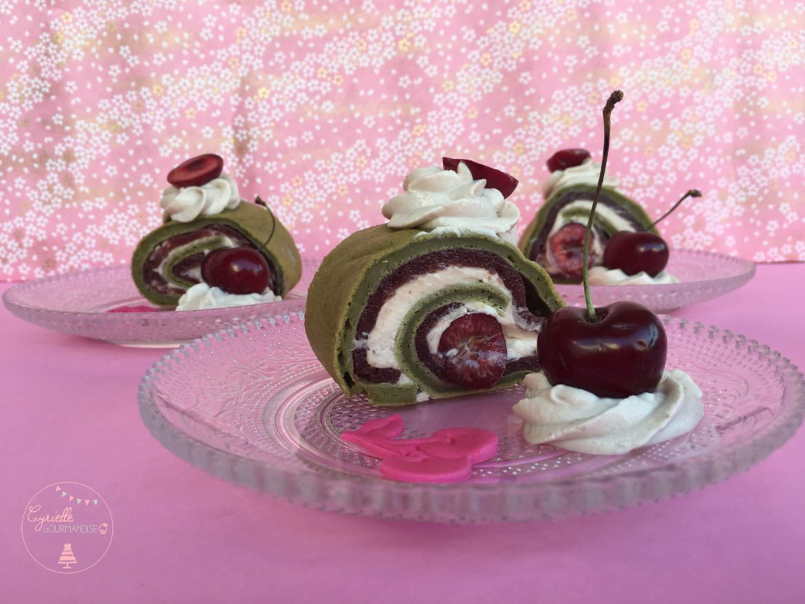 Roll Cake Matcha-Cerise {Battle Food #44}