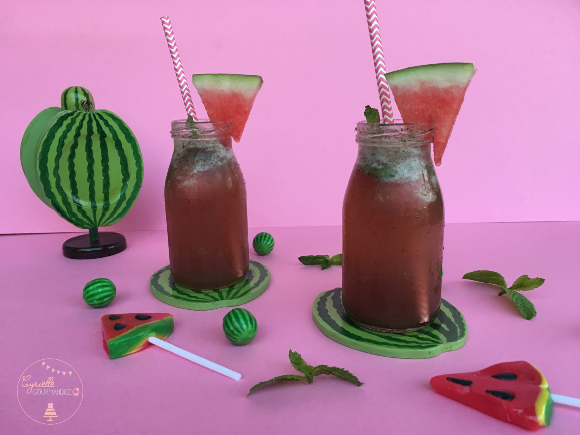 Cocktail Pastèque-Concembre-Menthe qui pétille!