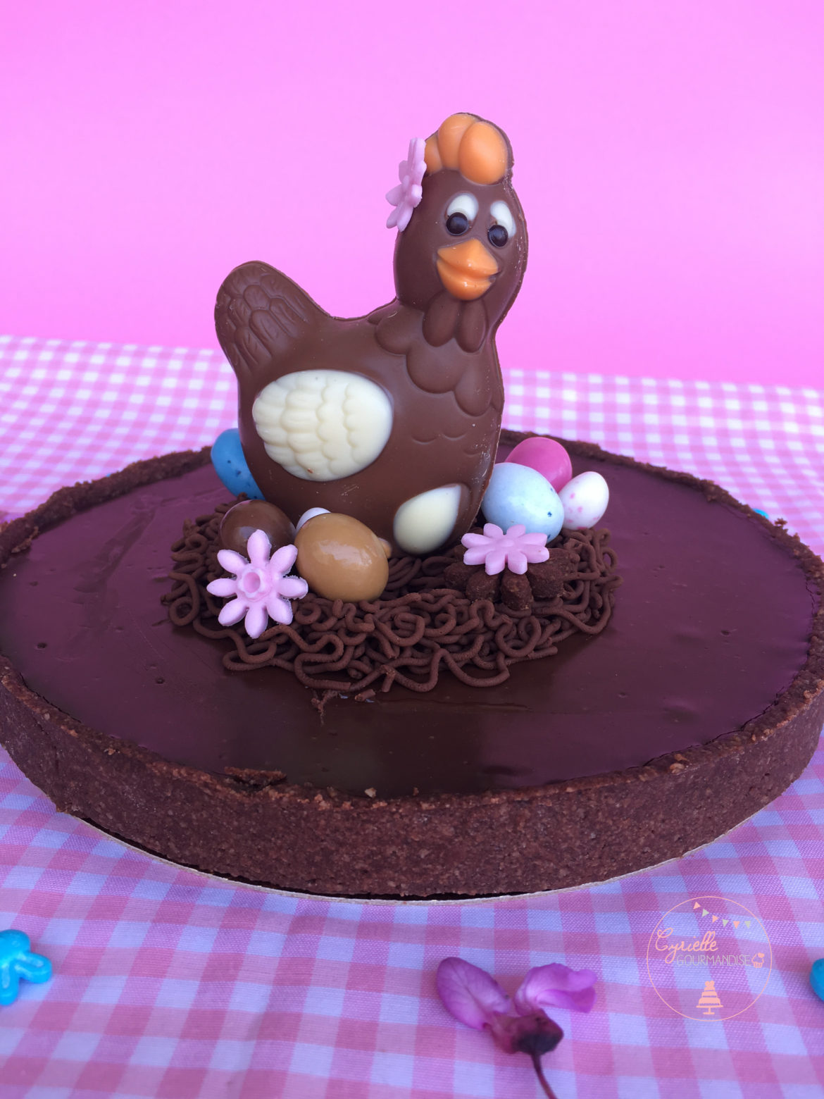 Tarte Nid de Pâques Chocolat-Caramel