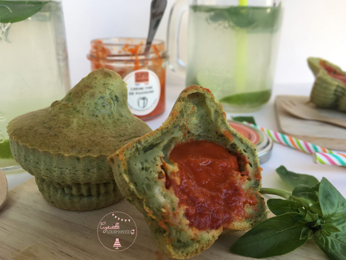Muffins Basilic, Cœur de poivrons