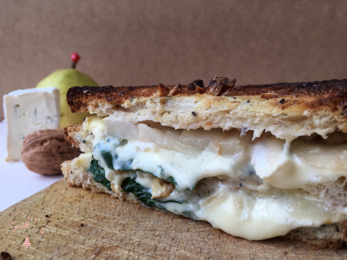 Croque-Monsieur d’Automne, Poire-Bleu-Epinard-Noix