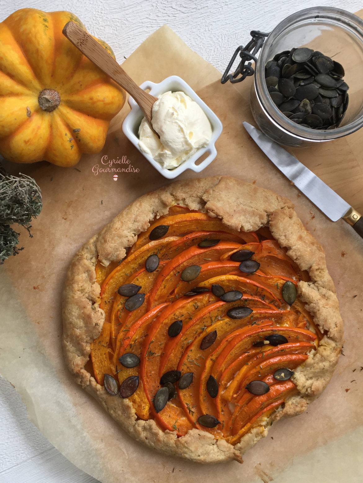 Tarte rustique Potimarron-Thym